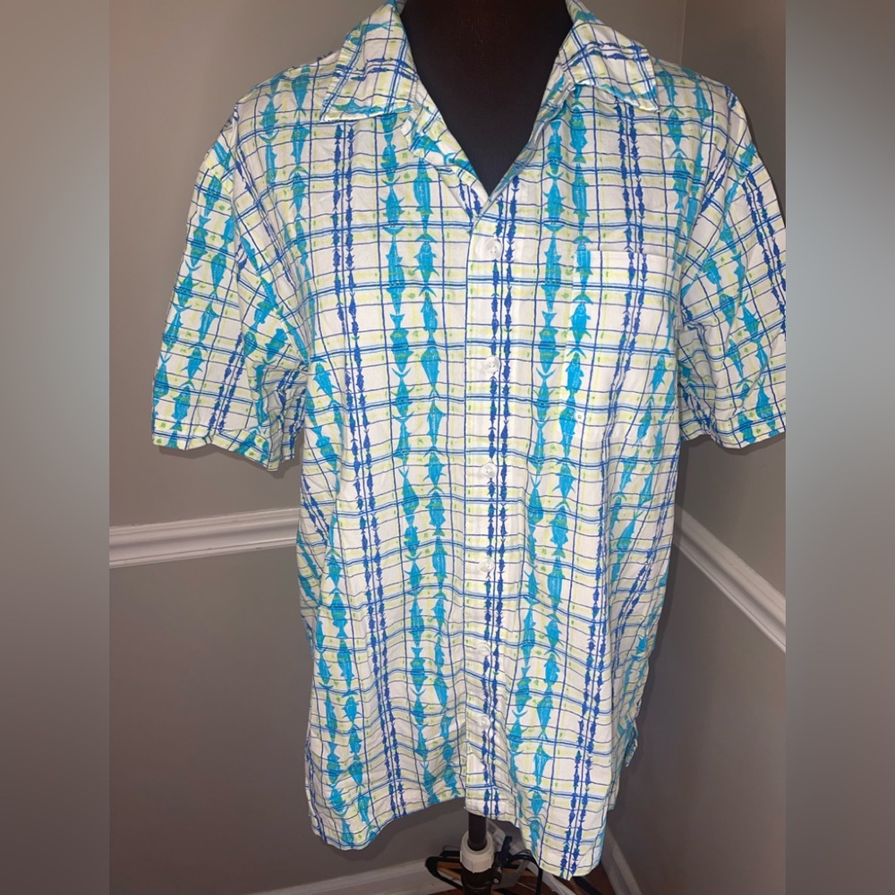 Columbia PFG Performance Fishing‎ Gear Vented Short Sleeve Shirt sz M Fish